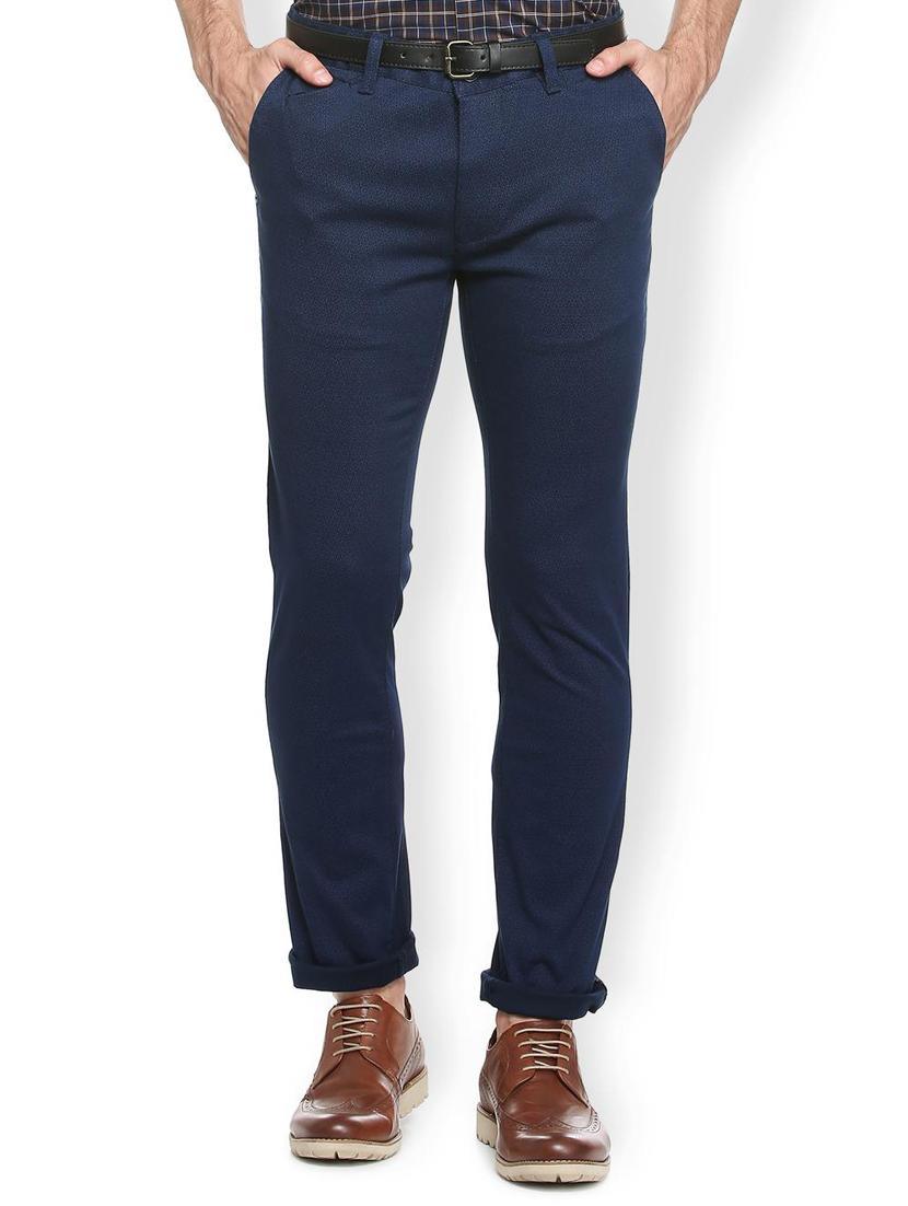 blue cotton blend chinos - 15413137 - Zoom Image - 1