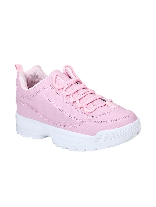 pink lace-up sneakers - 15413149 - Standard Image - 1