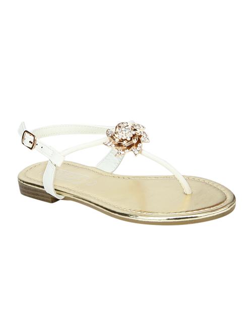 white t-strap sandals - 15413156 - Standard Image - 1