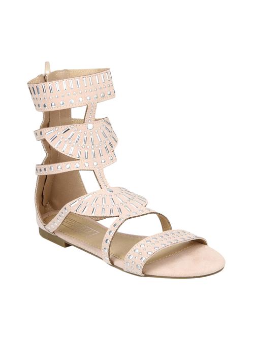 beige suede slip on sandals - 15413166 - Standard Image - 1
