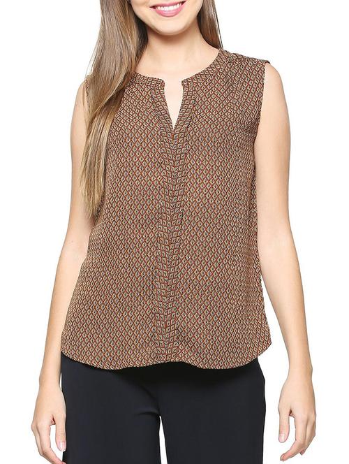 Notch neck printed top - 15413174 - Standard Image - 1