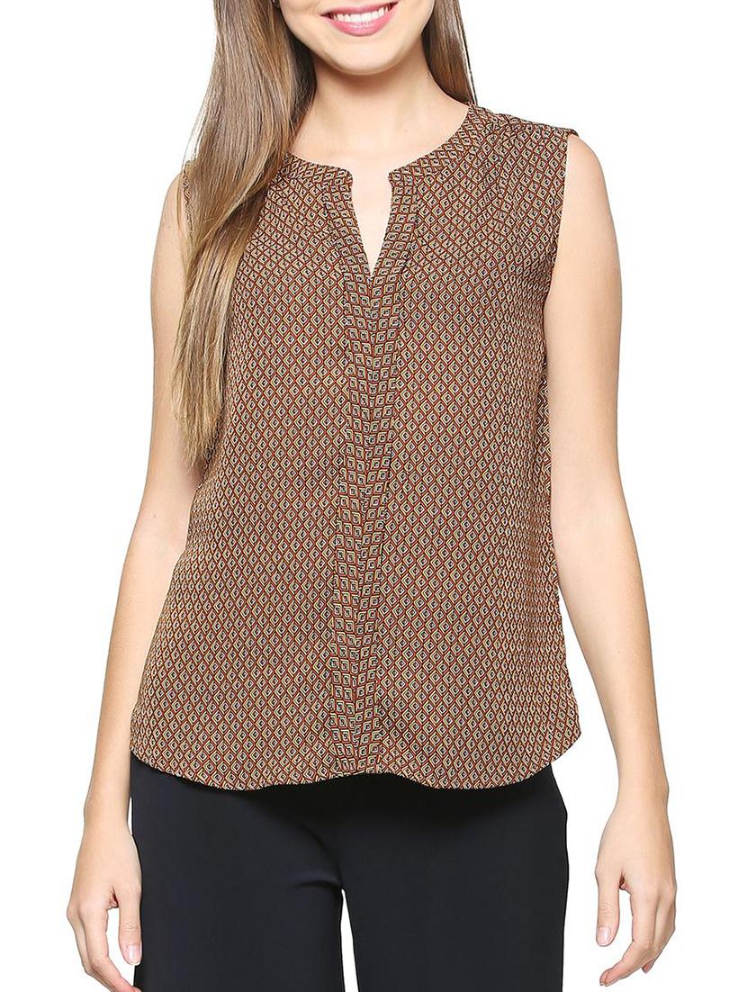 Notch neck printed top - 15413174 - Zoom Image - 1