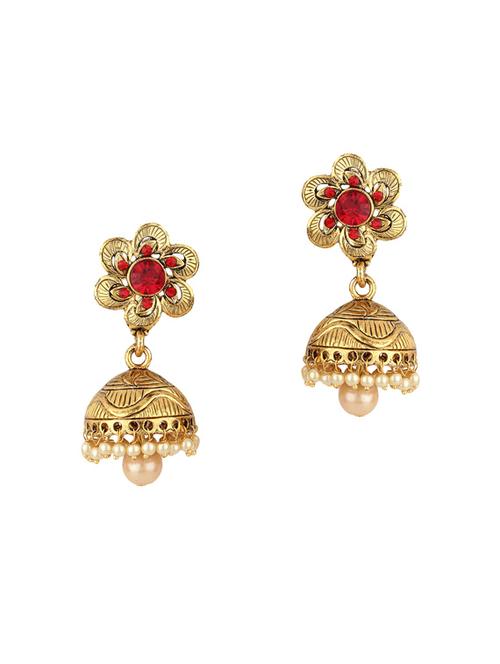 gold zinc jhumka - 15413178 - Standard Image - 1