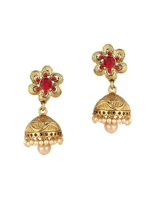 gold zinc jhumka - 15413179 - Standard Image - 1