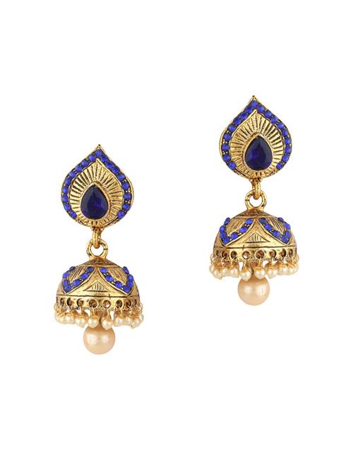 gold zinc jhumka - 15413182 - Standard Image - 1