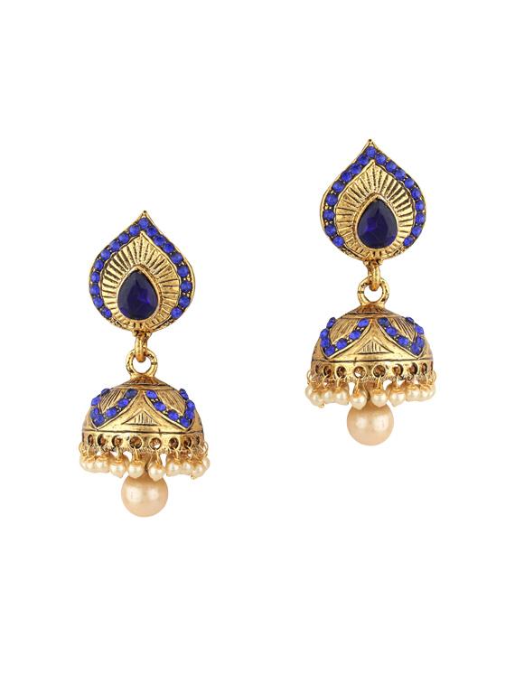 gold zinc jhumka - 15413182 - Zoom Image - 1