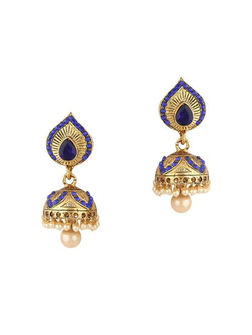 gold zinc jhumka - 15413184 - Standard Image - 1