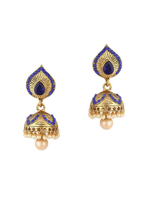 gold zinc jhumka - 15413185 - Standard Image - 1