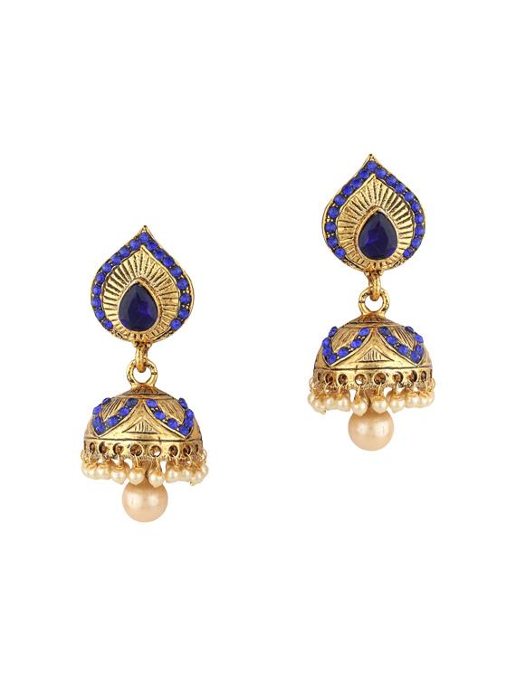 gold zinc jhumka - 15413185 - Zoom Image - 1