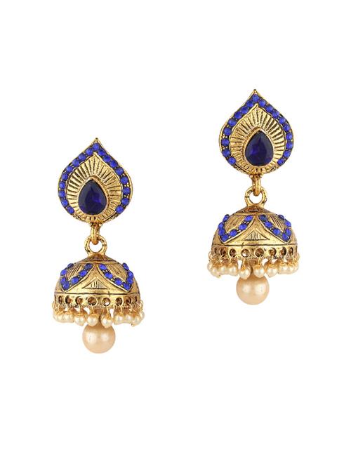 gold zinc jhumka - 15413188 - Standard Image - 1