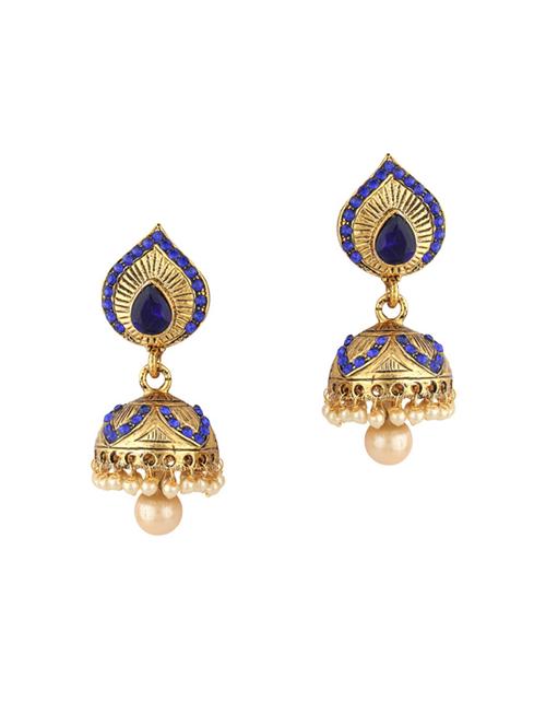 gold zinc jhumka - 15413190 - Standard Image - 1