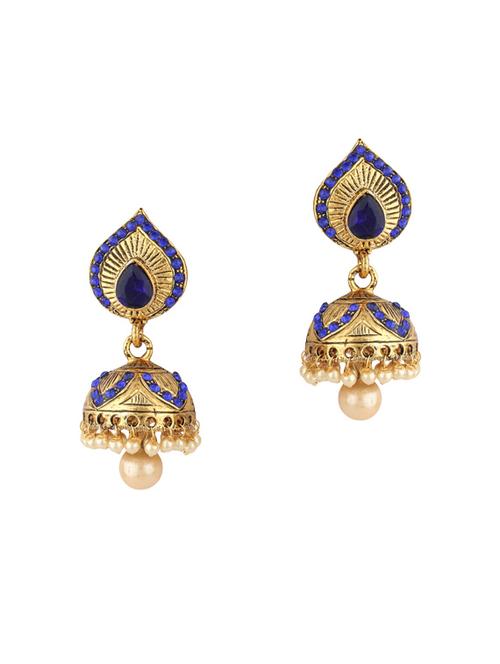 gold zinc jhumka - 15413191 - Standard Image - 1