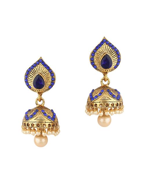 gold zinc jhumka - 15413194 - Standard Image - 1