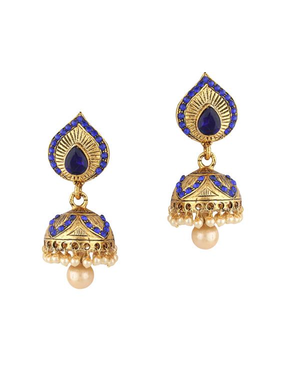 gold zinc jhumka - 15413194 - Zoom Image - 1