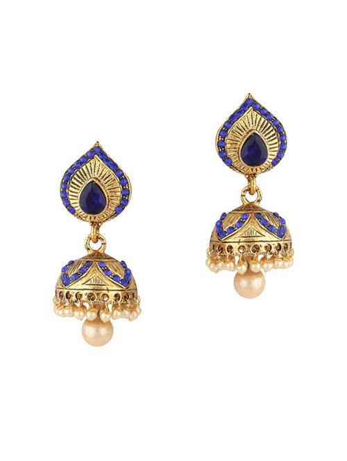 gold zinc jhumka - 15413198 - Standard Image - 1