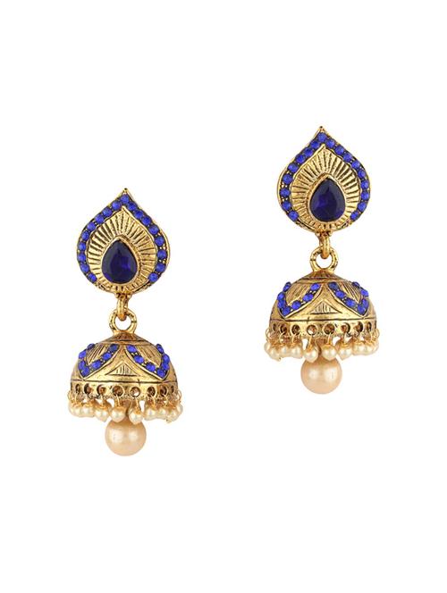 gold zinc jhumka - 15413199 - Standard Image - 1