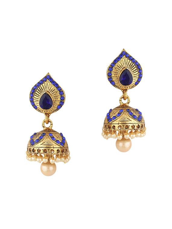 gold zinc jhumka - 15413199 - Zoom Image - 1