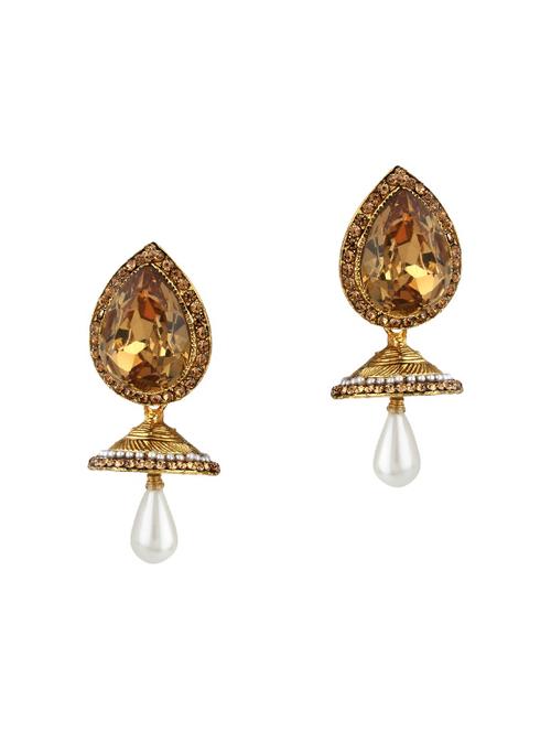 gold zinc jhumka - 15413216 - Standard Image - 1