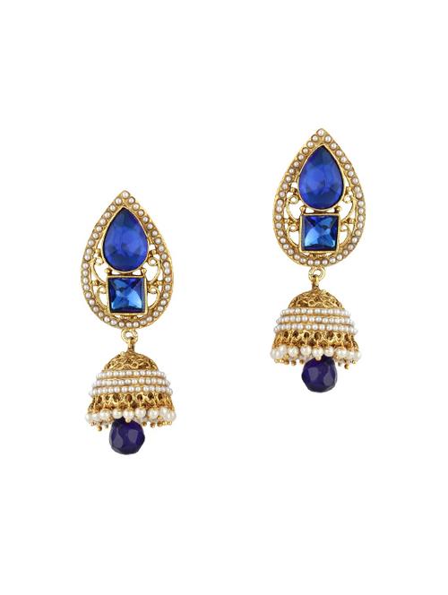 gold zinc jhumka - 15413225 - Standard Image - 1
