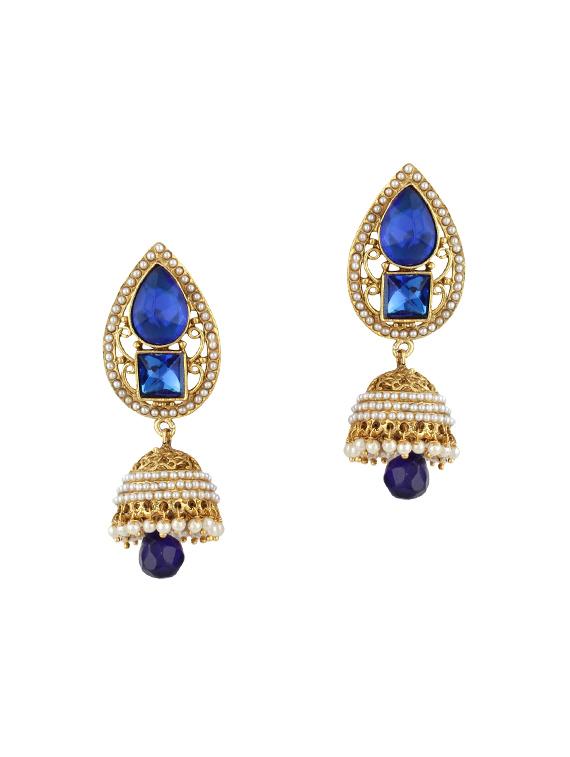 gold zinc jhumka - 15413225 - Zoom Image - 1