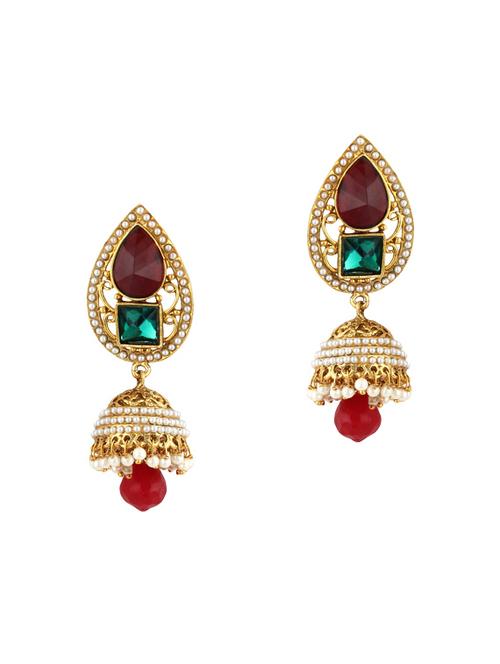 multi colored zinc jhumka - 15413228 - Standard Image - 1