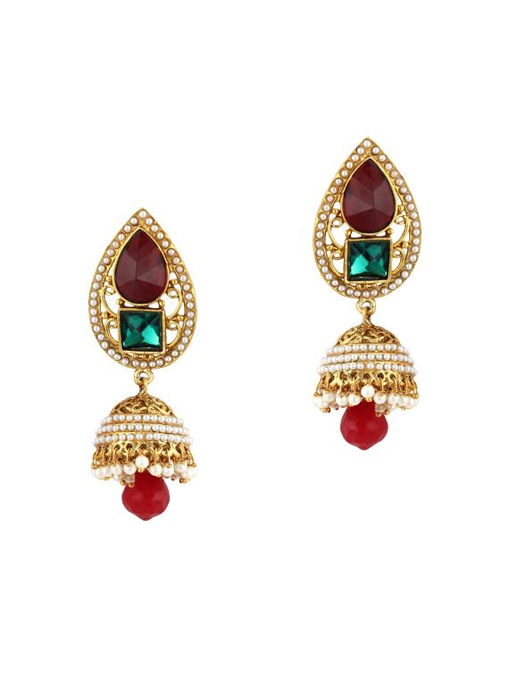 multi colored zinc jhumka - 15413228 - Zoom Image - 1