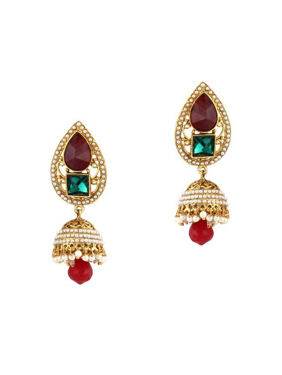 multi colored zinc jhumka - 15413229 - Zoom Image - 1