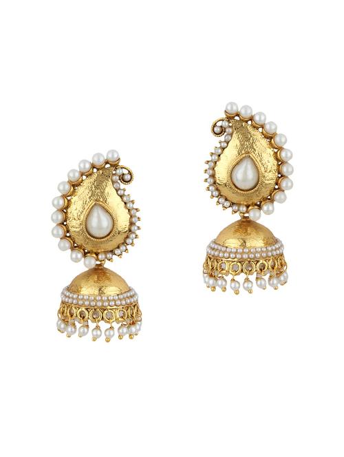gold zinc jhumka - 15413233 - Standard Image - 1