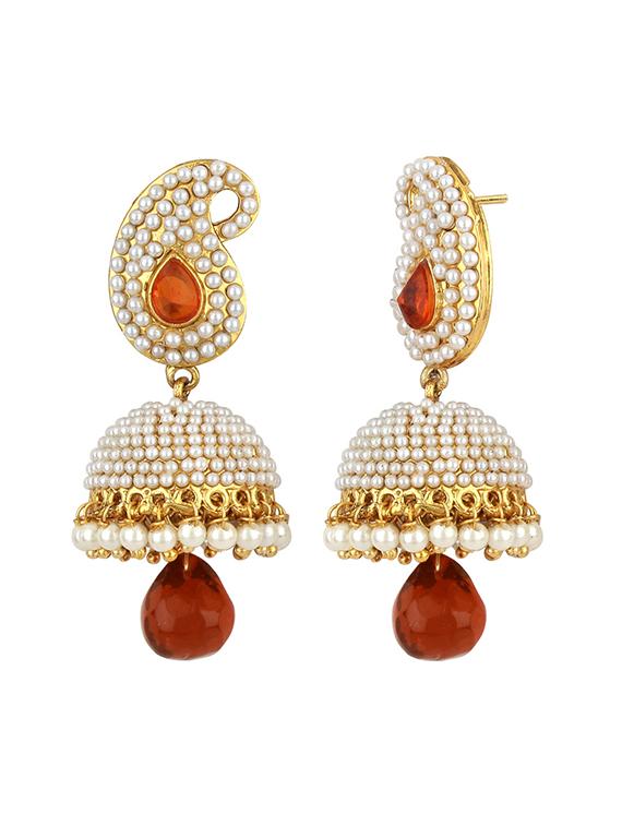 white zinc jhumka - 15413236 - Zoom Image - 2