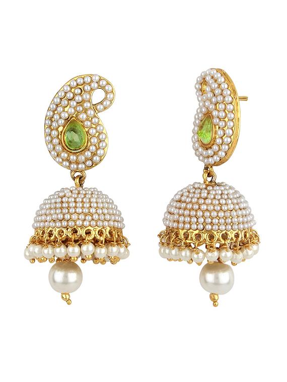 white jhumka - 15413241 - Zoom Image - 2