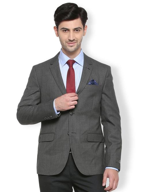 grey polyester single breasted blazer - 15413334 - Standard Image - 1