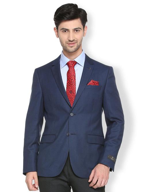 blue polyester single breasted blazer - 15413335 - Very Small Image - 1