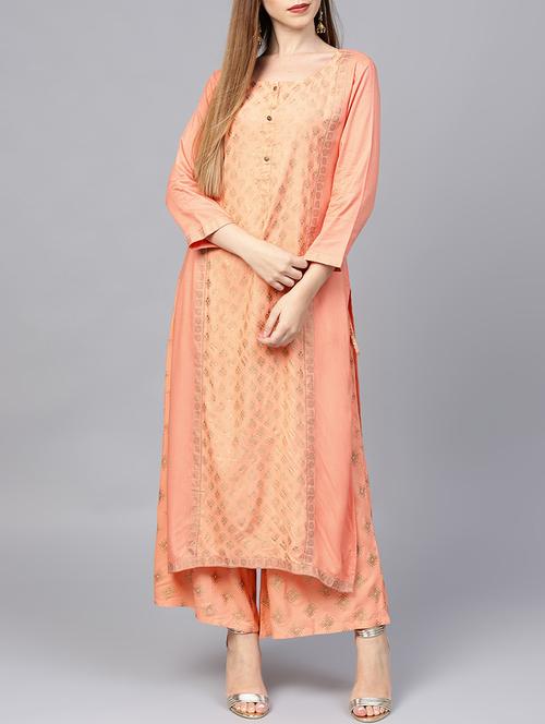 Block print straight kurta - 15413376 - Very Small Image - 1