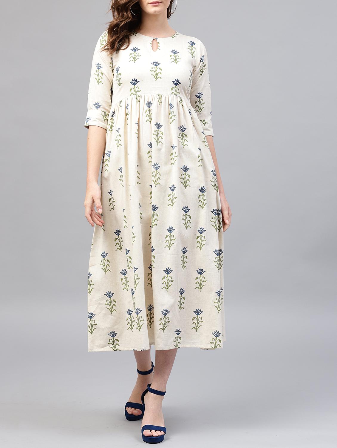floral keyhole neck maxi dress - 15413412 - Zoom Image - 1