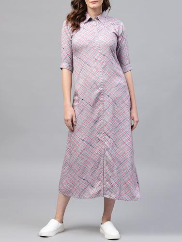 checkered maxi dress - 15413419 - Very Small Image - 1