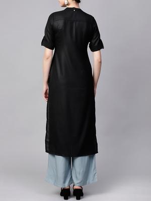 solid straight kurta - 15413433 - Standard Image - 3
