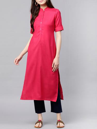 pink straight kurta - 15413437 - Very Small Image - 1