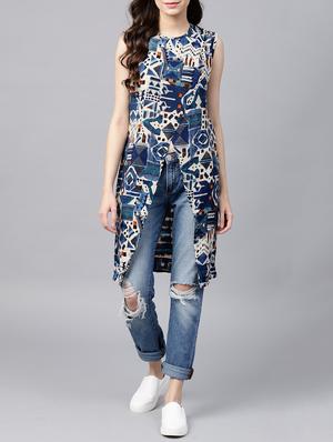 Fusion printed kurta - 15413467 - Standard Image - 1