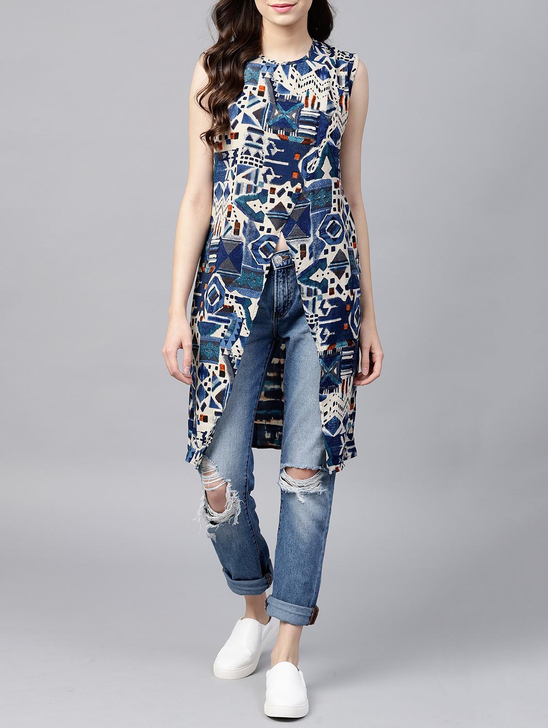 Fusion printed kurta - 15413467 - Zoom Image - 1