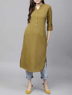 Peanut straight kurta - 15413470 - Standard Image - 1
