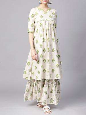 printed kurta skirt set - 15413477 - Standard Image - 1
