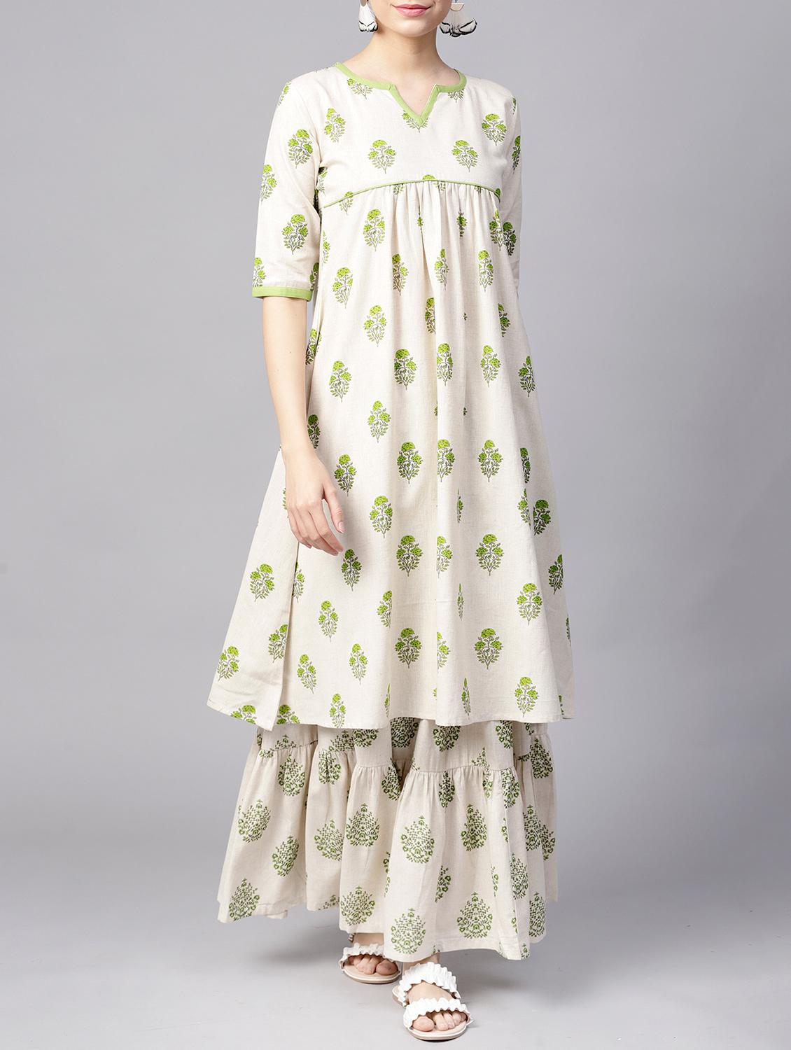 printed kurta skirt set - 15413477 - Zoom Image - 1