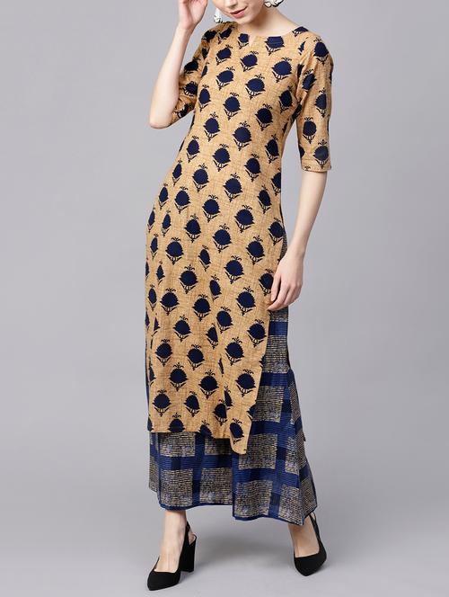 printed kurta palazzo set - 15413478 - Standard Image - 1