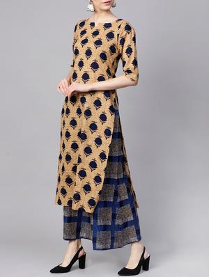 printed kurta palazzo set - 15413478 - Standard Image - 2
