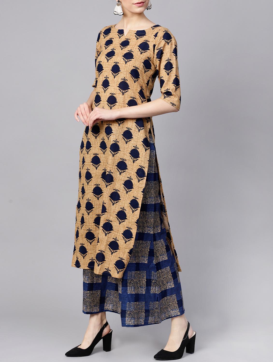 printed kurta palazzo set - 15413478 - Zoom Image - 2