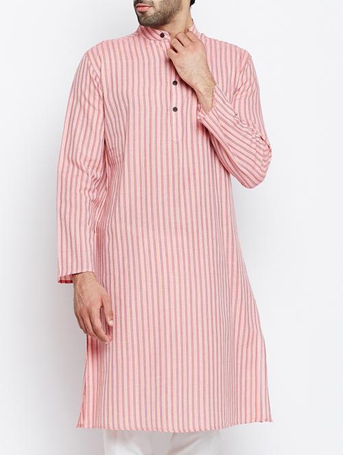 pink cotton long kurta - 15413498 - Standard Image - 1