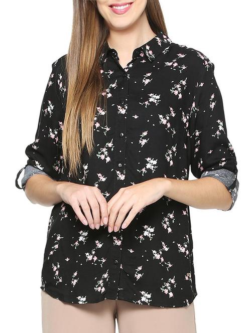 roll up sleeved floral shirt - 15413614 - Standard Image - 1