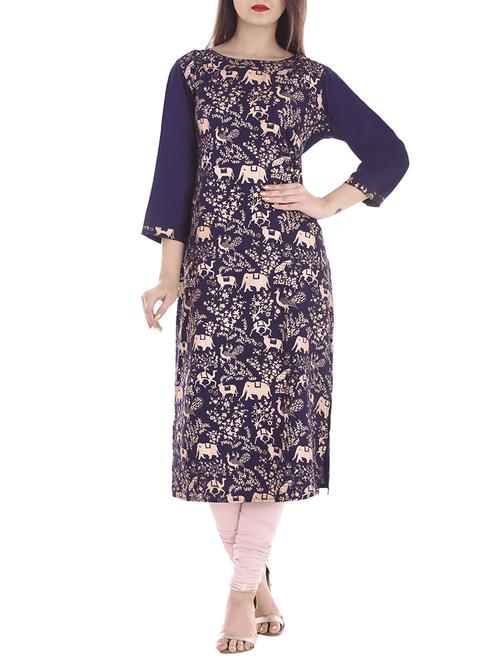 straight printed kurta - 15413644 - Very Small Image - 1