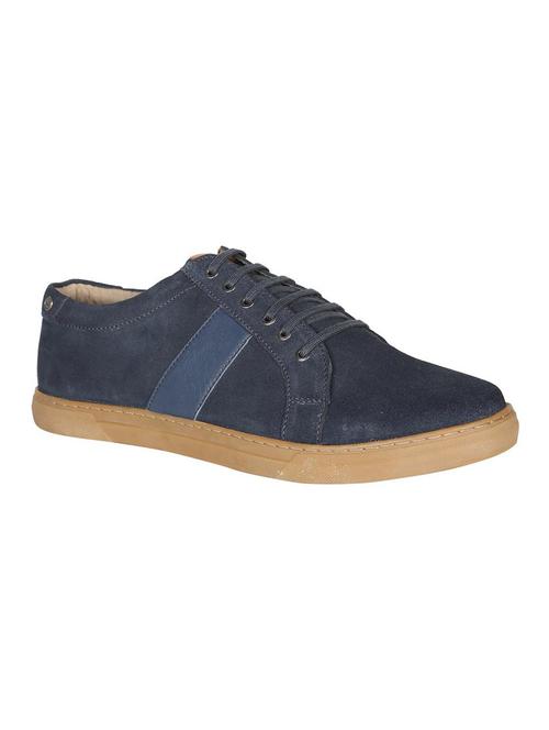 navy Suede lace up sneakers - 15413734 - Standard Image - 1
