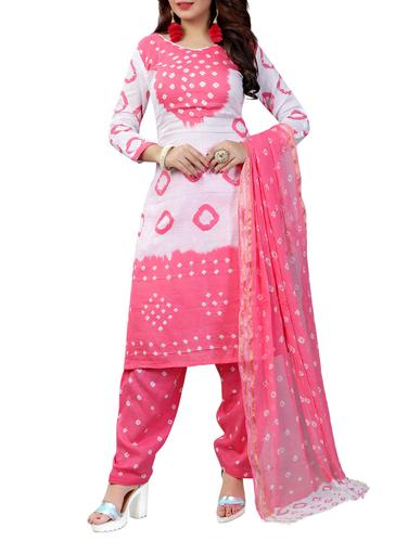 Bandhani unstitched salwar suit - 15413740 - Very Small Image - 1